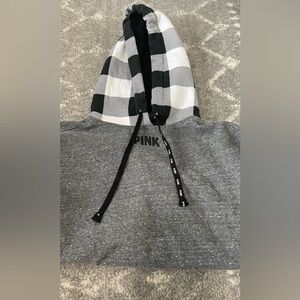 VS PINK Checkered Hooded Sweatshirt